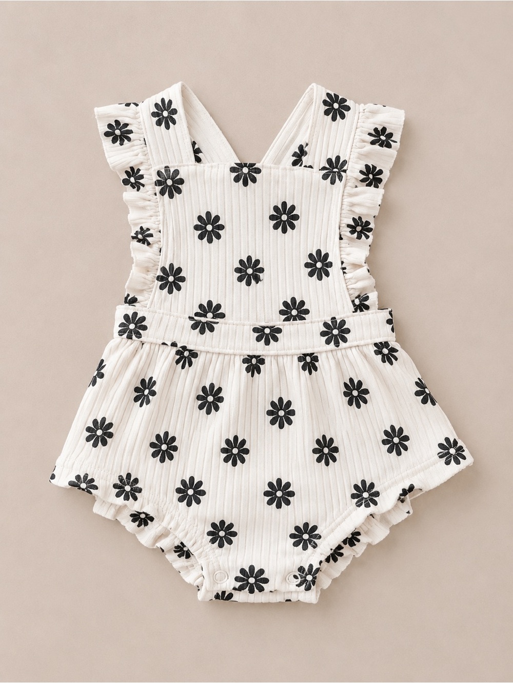 Baby Cat & Jack - Overall Romper W/ Flower Print (Cotton & Modal) - NB - Picture 1 of 3